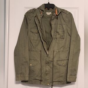 Wet Seal Women's Sz M Full Zip Up Utility Jacket, Detachable Hood